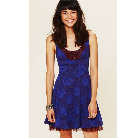 Free People Dresses & Skirts - Free People Rock Princess Fit & Flare Blue Dress
